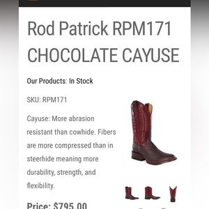 Men’s Rod Patrick Round Toe. Size 9D